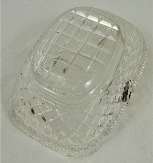 19TH CENTURY DUTCH CUT GLASS BASKET WITH SILVER HANDLE - ADDITIONAL PHOTO 10