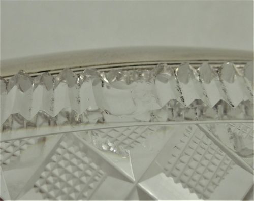 19TH CENTURY DUTCH CUT GLASS BASKET WITH SILVER HANDLE - ADDITIONAL PHOTO 14