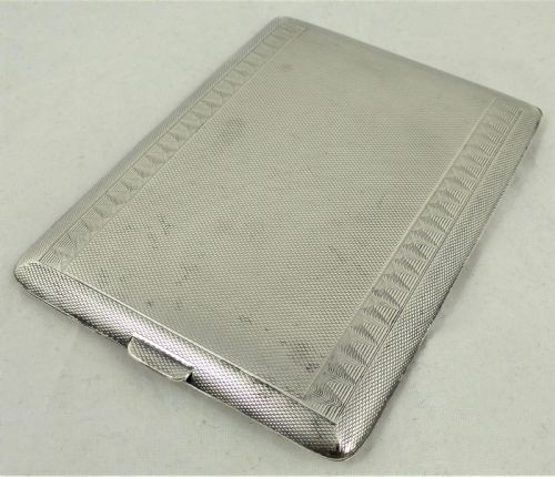 at deco silver cigarette case - CATEGORY: ANTIQUE SILVER - DATED 1920