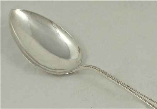 LARGE DANISH SILVER SERVING SPOON - ADDITIONAL PHOTO 2