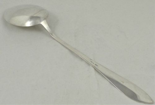 LARGE DANISH SILVER SERVING SPOON - ADDITIONAL PHOTO 3