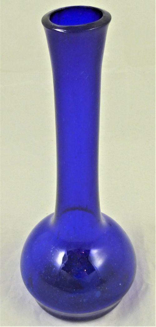 19th centiry bristol blue glass stem vase - CATEGORY: ANTIQUE GLASS - DATED 19TH CENTURY