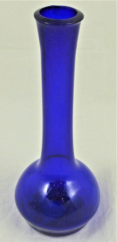 19TH CENTIRY BRISTOL BLUE GLASS STEM VASE - ADDITIONAL PHOTO 1