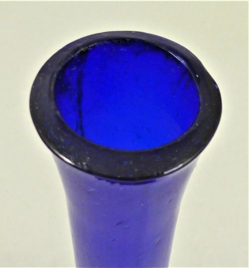 19TH CENTIRY BRISTOL BLUE GLASS STEM VASE - ADDITIONAL PHOTO 2