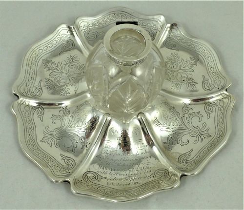 VICTORIAN STERLING SILVER INKWELL - ADDITIONAL PHOTO 6