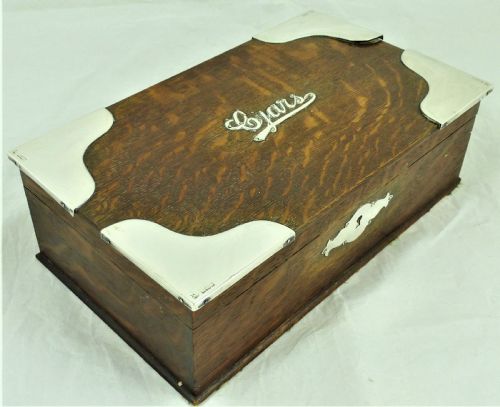 BOOTS ARTS CRAFTS OAK AND SILVER CIGAR BOX - ADDITIONAL PHOTO 5