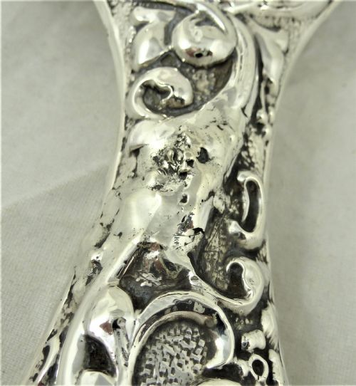 EDWARDIAN STERLING SILVER HAND MIRROR - ADDITIONAL PHOTO 11