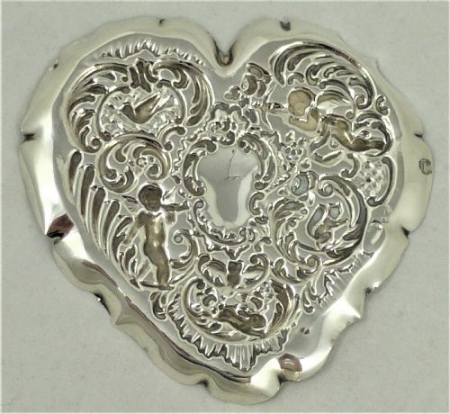 EDWARDIAN SILVER HEART SHAPED PIN DISH - ADDITIONAL PHOTO 4
