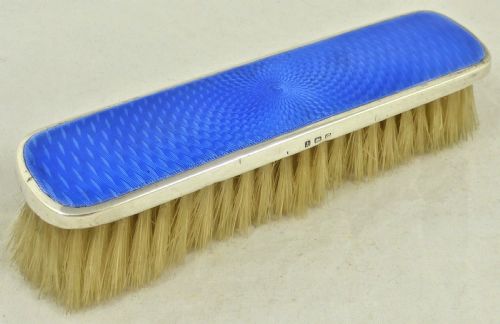 SILVER AND BLUE GUILLOCHE ENAMEL CLOTHES BRUSH - ADDITIONAL PHOTO 1