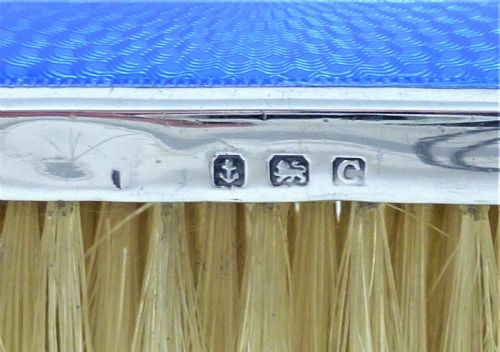 SILVER AND BLUE GUILLOCHE ENAMEL CLOTHES BRUSH - ADDITIONAL PHOTO 6