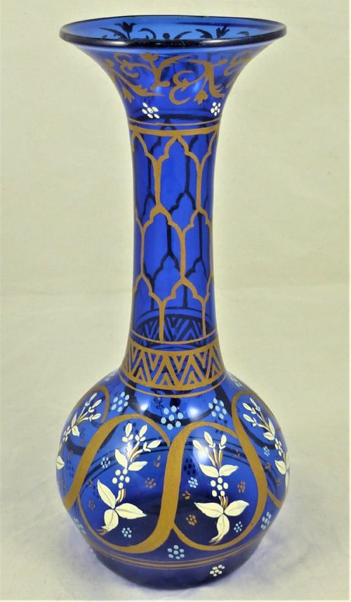 VICTORIAN BRISTOL BLUE GLASS VASE - ADDITIONAL PHOTO 2
