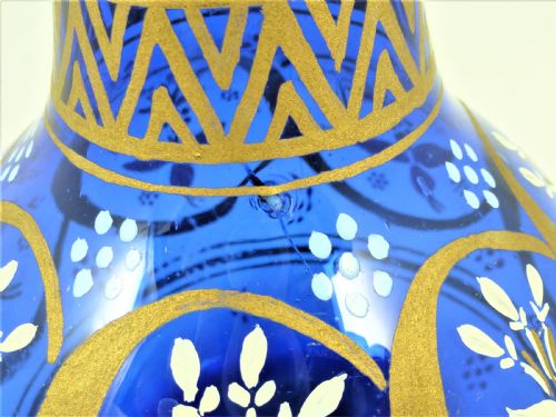 VICTORIAN BRISTOL BLUE GLASS VASE - ADDITIONAL PHOTO 3
