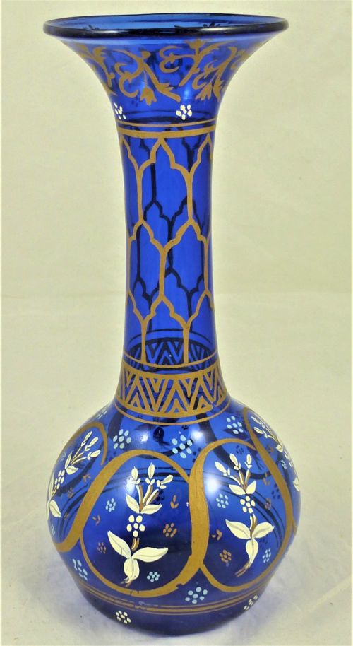 VICTORIAN BRISTOL BLUE GLASS VASE - ADDITIONAL PHOTO 5