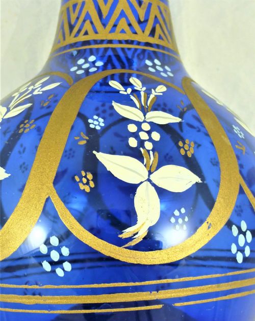 VICTORIAN BRISTOL BLUE GLASS VASE - ADDITIONAL PHOTO 6