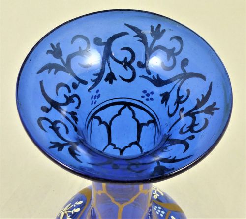 VICTORIAN BRISTOL BLUE GLASS VASE - ADDITIONAL PHOTO 7