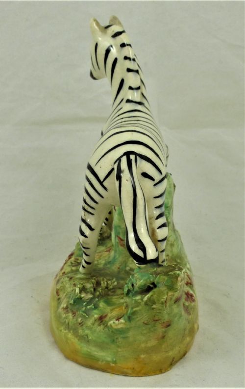 VICTORIAN STAFFORDSHIRE FIGURE OF A ZEBRA - ADDITIONAL PHOTO 1