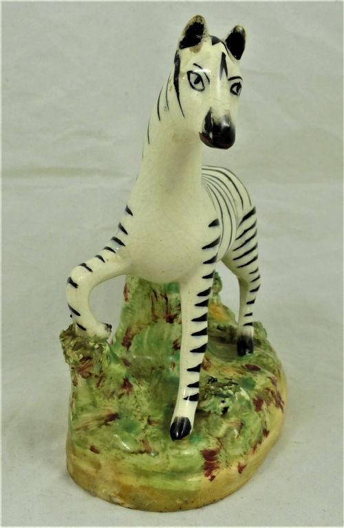 VICTORIAN STAFFORDSHIRE FIGURE OF A ZEBRA - ADDITIONAL PHOTO 5