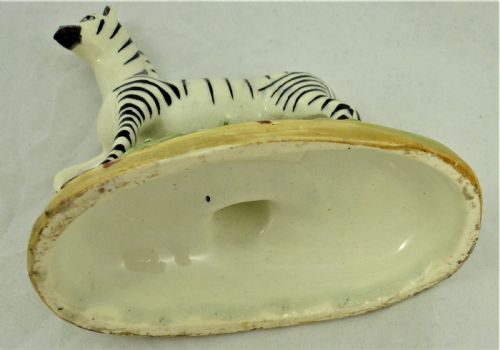 VICTORIAN STAFFORDSHIRE FIGURE OF A ZEBRA - ADDITIONAL PHOTO 6