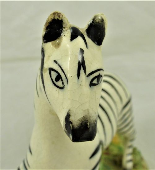 VICTORIAN STAFFORDSHIRE FIGURE OF A ZEBRA - ADDITIONAL PHOTO 7