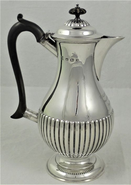 william hutton sons silver hot water pot - CATEGORY: ANTIQUE SILVER - DATED 1920