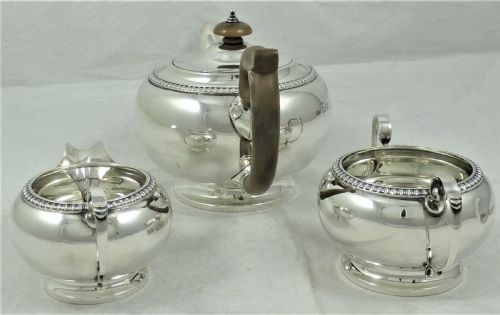 ASPREY CO SILVER THREE PIECE TEA SET - ADDITIONAL PHOTO 1