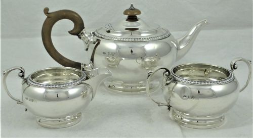 ASPREY CO SILVER THREE PIECE TEA SET - ADDITIONAL PHOTO 2