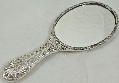 VICTORIAN WILLIAM COMYNS SILVER HAND MIRROR - ADDITIONAL PHOTO 5