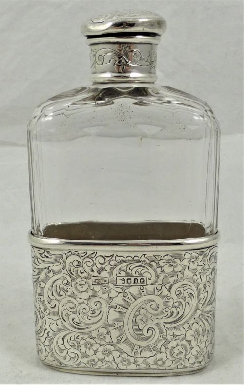 VICTORIAN THOMAS JONES WATSON SILVER HIP FLASK - ADDITIONAL PHOTO 2