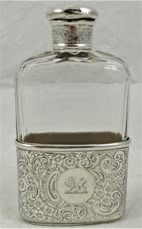VICTORIAN THOMAS JONES WATSON SILVER HIP FLASK - ADDITIONAL PHOTO 3