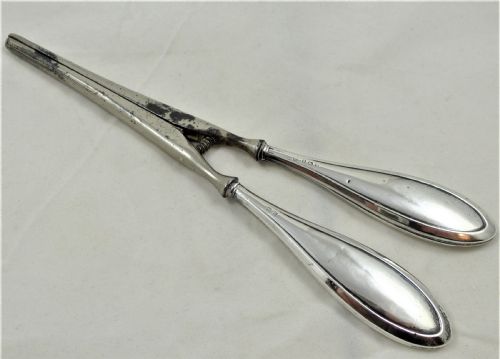 george v hallmarked silver glove stretchers - CATEGORY: ANTIQUE SILVER - DATED 1910