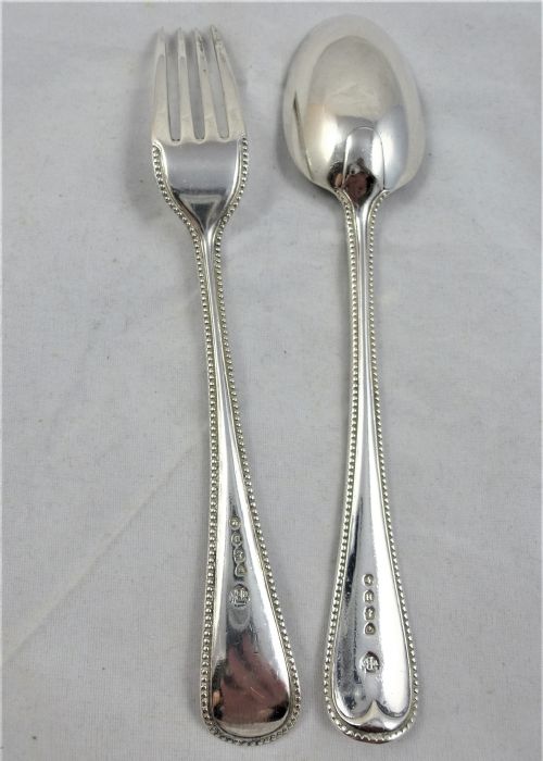 VICTORIAN SILVER FORK AND SPOON WALTER JOHN BARNARD - ADDITIONAL PHOTO 1