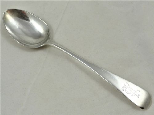 george smith george iii silver dessert spoon - CATEGORY: ANTIQUE SILVER - DATED 1800