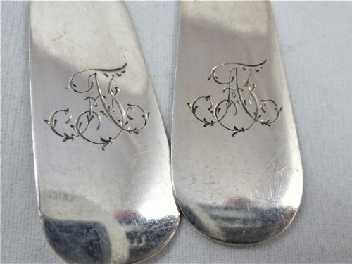 PAIR OF MID 19TH CENTURY GERMAN SILVER SPOONS - ADDITIONAL PHOTO 4