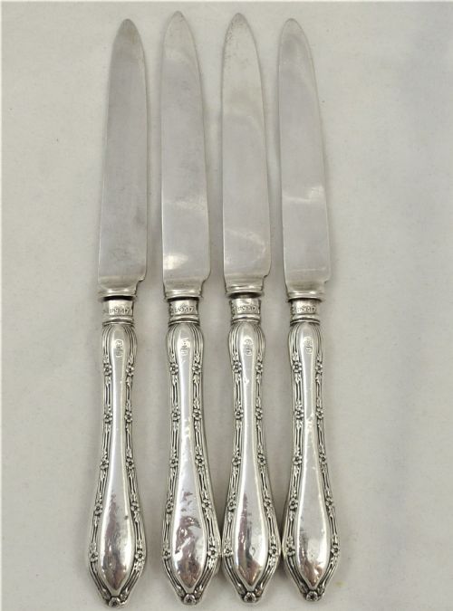 SET OF FOUR SILVER HANDLED BUTTER KNIVES - ADDITIONAL PHOTO 3