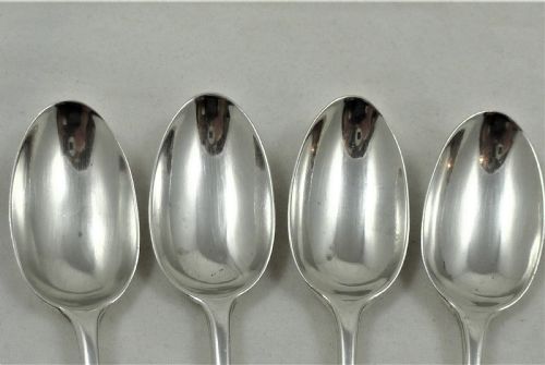 SET OF FOUR VICTORIAN SILVER RAT TAIL TEASPOONS - ADDITIONAL PHOTO 1