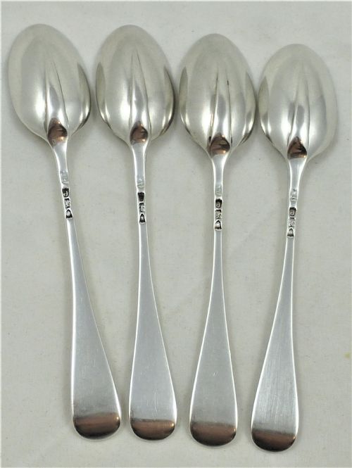 SET OF FOUR VICTORIAN SILVER RAT TAIL TEASPOONS - ADDITIONAL PHOTO 2