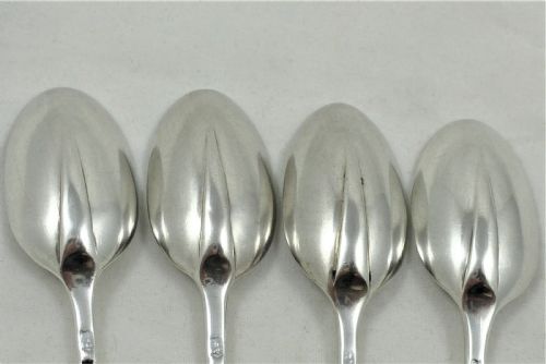 SET OF FOUR VICTORIAN SILVER RAT TAIL TEASPOONS - ADDITIONAL PHOTO 3