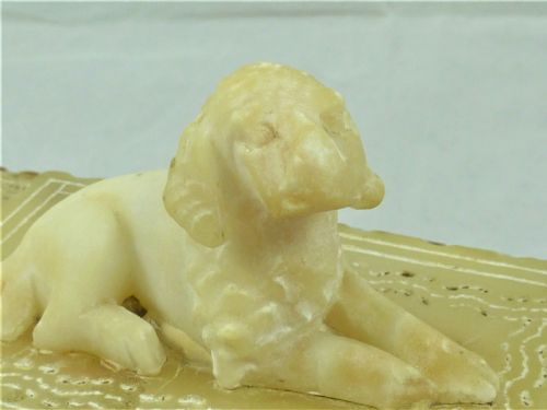 19TH CENTURY CONTINENTAL ALABASTER BOX WITH DOG - ADDITIONAL PHOTO 6