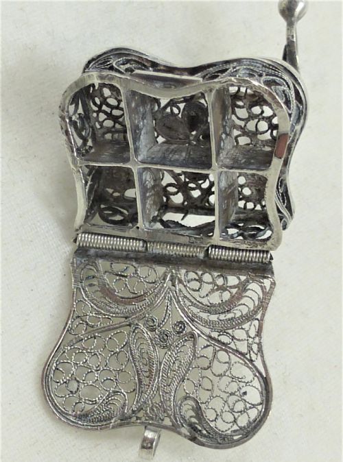 19TH CENTURY SILVER FILIGREE MINIATURE TABLE - ADDITIONAL PHOTO 1
