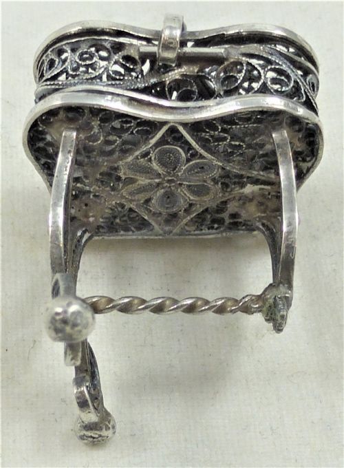 19TH CENTURY SILVER FILIGREE MINIATURE TABLE - ADDITIONAL PHOTO 2