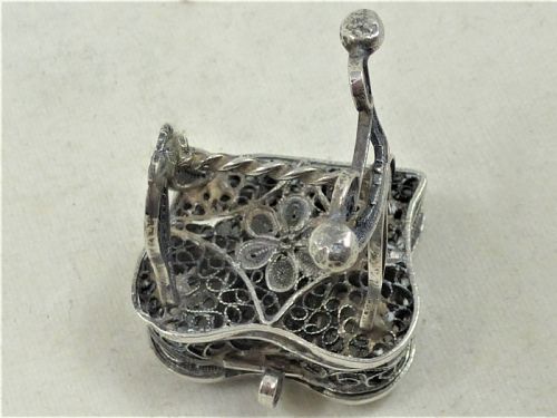 19TH CENTURY SILVER FILIGREE MINIATURE TABLE - ADDITIONAL PHOTO 4
