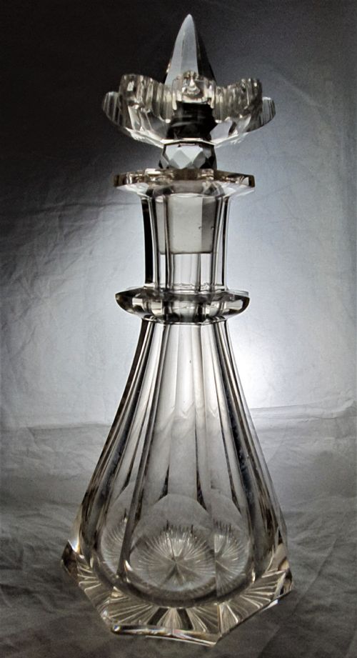 BOHEMIAN GOTHIC REVIVAL GLASS DECANTER - ADDITIONAL PHOTO 2