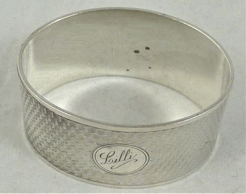 ART DECO OVAL HALLMARKED STERLING SILVER NAPKIN RING - ADDITIONAL PHOTO 3