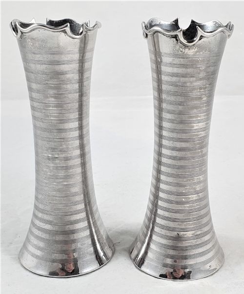 PAIR OF HALLMARKED SILVER VASES - ADDITIONAL PHOTO 4