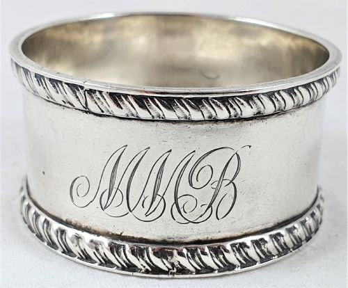sterling silver napkin ring sanders mackenzie - CATEGORY: ANTIQUE SILVER - DATED 1910