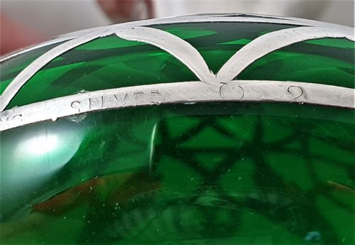 AMERICAN ART NOUVEAU GLASS SILVER PERFUME BOTTLE - ADDITIONAL PHOTO 8