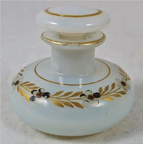 BOHEMIAN OPALESCENT GLASS PERFUME BOTTLE - ADDITIONAL PHOTO 1