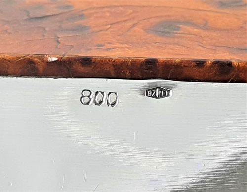 ITALIAN ART DECO BURR WALNUT SILVER CARD OR GAMES BOX - ADDITIONAL PHOTO 4