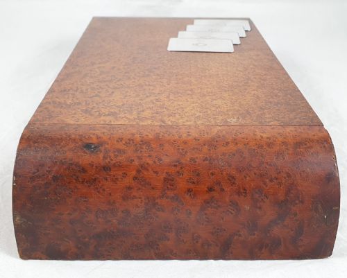 ITALIAN ART DECO BURR WALNUT SILVER CARD OR GAMES BOX - ADDITIONAL PHOTO 6