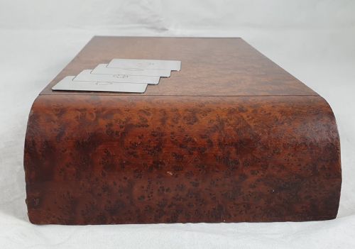 ITALIAN ART DECO BURR WALNUT SILVER CARD OR GAMES BOX - ADDITIONAL PHOTO 9